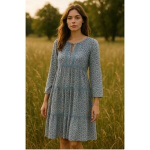 Holding Horses Anthropologie Floral Print Long Sleeve Dress‎ Size 14